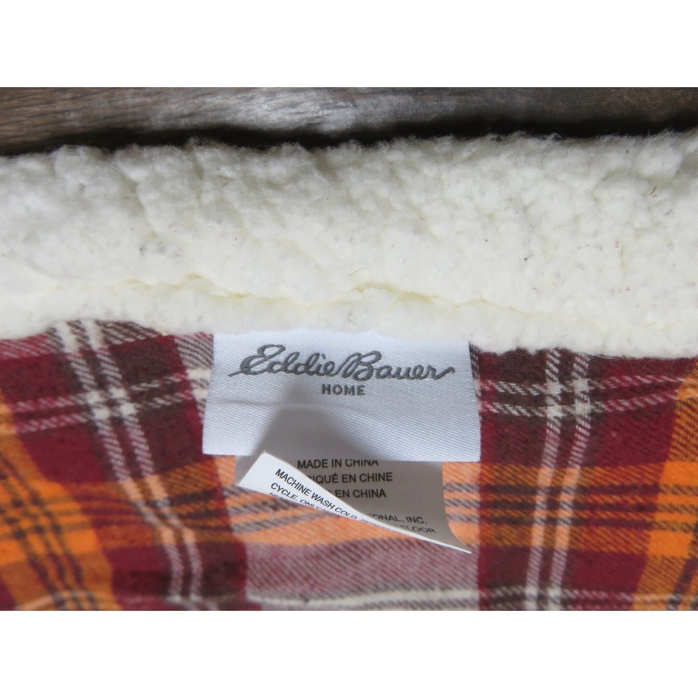 Eddie Bauer Home Plaid Sherpa Fleece Throw Blanket Cozy Warm Home Decor - Picture 6 of 9